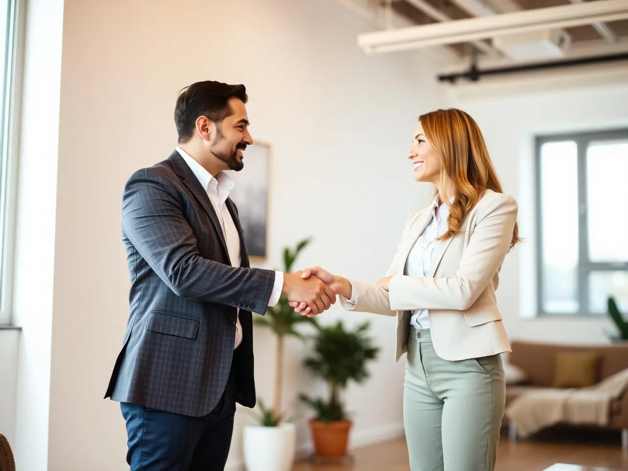 Realtor and lender shaking hands